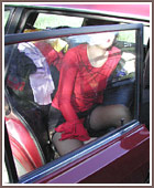 girl in red and short skirt