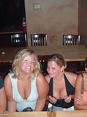 Chick don't wear bras and show nasty upblouse