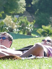 Up skirt in the park. Young hottie voyeured
