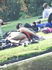 Public up skirt shots. Shameless chick on a glade