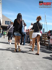 Hot butt up skirt of gorgeous babe. Peek up skirt