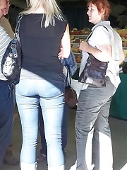 Tight jeans girls horny back view