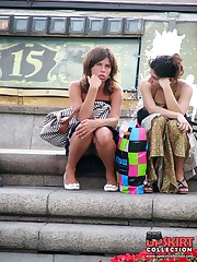 Mini up skirts caught in the streets