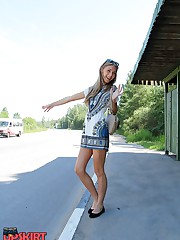 Girls rubbing smooth ass up skirts