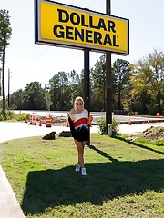 This segment of our show is brought to you by Dollar General. They meet all your essential grocery needs at any one of their 16,000 locations. Need vegetables? Corn chips, aisle eight. No teeth? No problem. Soak those crispy veggies in your favorite energy drink from aisle five. Been hitting the gym for that summer bod? Stock up on protein from the canned meat selection in aisle six. I had to drive out to the sticks for Luna Fey, but she is worth it. Fuck speed traps though.