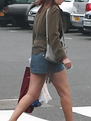 Redhead upskirt, spyed at the street. So lovely view! up skirt pic