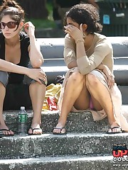 Upskirt of a squatting ebony beauty. Squat upskirt upskirt photo