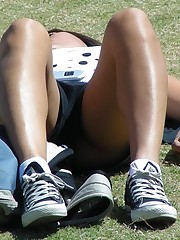 Sexy upskirt. Young prettie voyeured in a park. up skirt pic