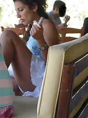 Real sexy public upskirt of a skinny girl candid upskirt