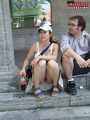 Real sexy public upskirt of a skinny girl up skirt pic