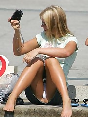 Upskirt oops ?amateur girls didn't know about cam shooting upskirt pic