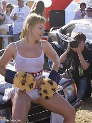 Wet and sheer bikinis of these girls are so sexy upskirt pussy