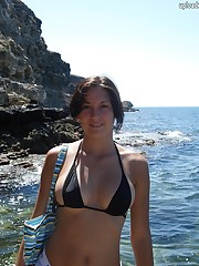 Horny close-ups with tits in cute bikinis upskirt shot