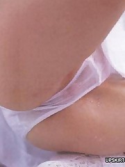 Filthy chicks get their cool upskirt recorded upskirt shot