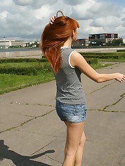 Short jeans shorts make ass of this doll even sexier upskirt picture