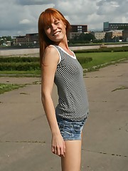 Short jeans shorts make ass of this doll even sexier upskirt photo