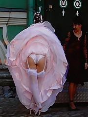 Set of Older And Teen Bride upskirt picture