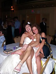 Gall of Teen Bride Spreading upskirt no panties