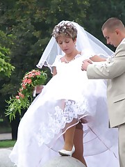 Gall of Sweet And Inocent Bride Gets Nasty upskirt no panties