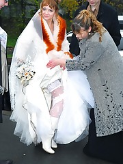 Gallery of Sexy Bride In White Nylon Stockings celebrity upskirt