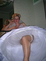 Collection of Bride Dressed In Wedding Dress upskirt shot