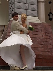 Gallery of Plump Bride Spreads Legs upskirt photo