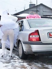 Gallery of Plump Bride Spreads Legs upskirt shot