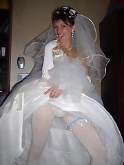 Gellery of Beautiful Bride Spreading celebrity upskirt