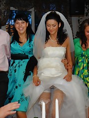 Gall of Beautiful Bride Spreading upskirt no panties