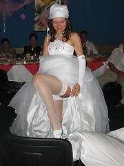 Set of Bride In Lingerie Show Ass up skirt pic