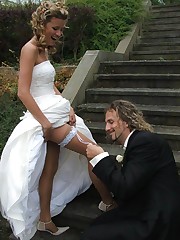 Gal of Hot Bride upskirt no panties