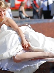 Collection of Hot Bride Dressed upskirt no panties