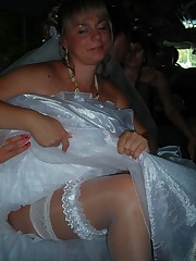 Shots of Bride In Lingerie On Bed celebrity upskirt