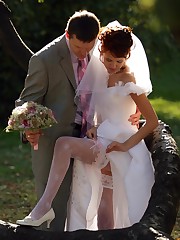 Pics of Bride In Stockings Cheat upskirt shot