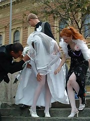 Photos of Hot Oriental Bride Posing upskirt shot