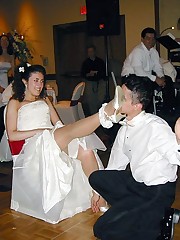 Photos of Bride In White Stockings upskirt no panties