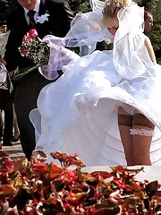 Shots of Teen Bride Spreading upskirt pic