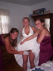 Shots of Teen Bride Spreading upskirt picture