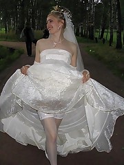 Photos of Older And Teen Bride upskirt photo