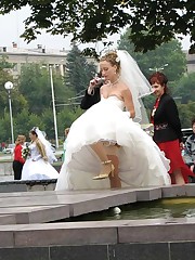 Shots of Bride In Stockings Cheat upskirt no panties