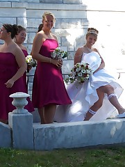Images of Beautiful Bride Spreading upskirt photo