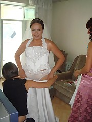 Photos of Bride Dressed In Wedding Dress upskirt picture