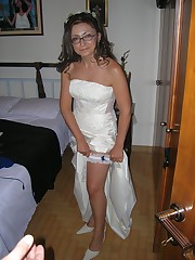Shots of Hot Euro Bride upskirt no panties