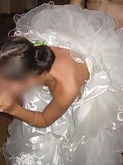 Shots of Hot Bride In Wedding Dress teen upskirt