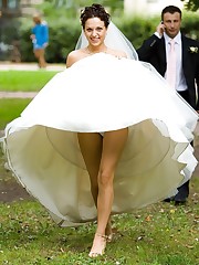 Pictures of Hot Nasty Bride upskirt photo
