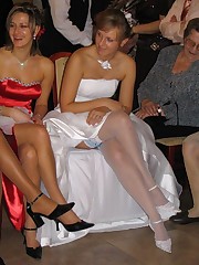 Pics of Plump Bride Spreads Legs upskirt no panties