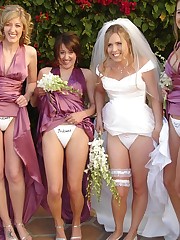 Photos of Hot Euro Bride upskirt no panties