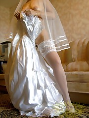 Shots of Beautiful Bride Spreading upskirt pic