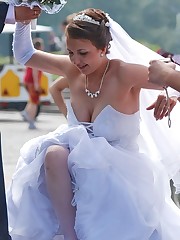 Naughty Brides upskirt photos celebrity upskirt