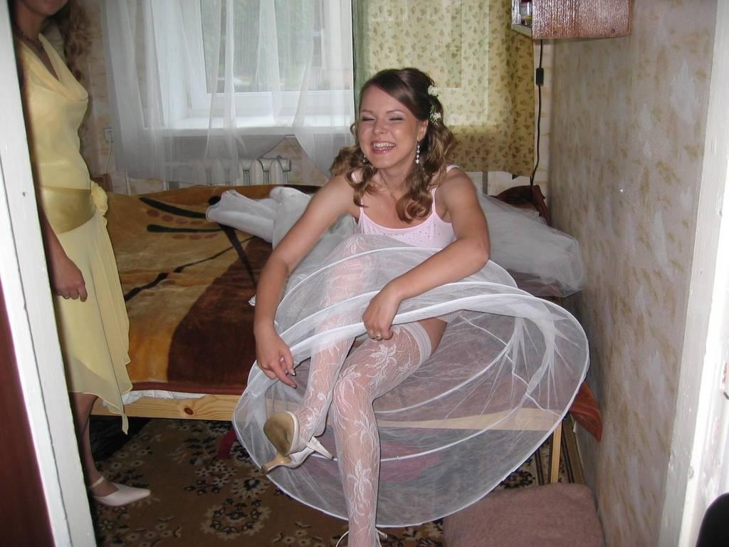 pantyhose brides Candid